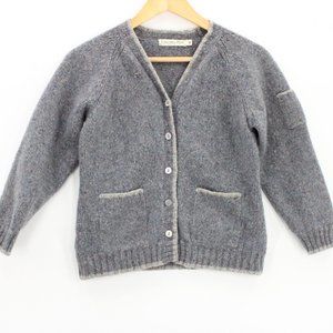Vintage Columba Reid Cardigan Sweater Kids Knit Wool Gray Size Medium M